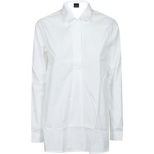 Fay, Blouses & Shirts, Dames, Wit, S, Katoen, B001 Bianco Overhemd met Lange Mouwen