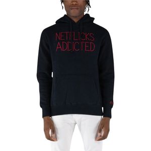 MC2 Saint Barth, Sweatshirts & Hoodies, Heren, Zwart, S, Katoen, Net Addicted Sweatshirt