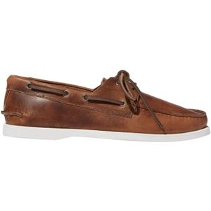 Scarosso, Orlando Loafers - Handgemaakte Italiaanse leren bootschoenen Bruin, Heren, Maat:42 1/2 EU