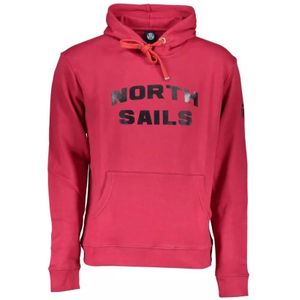 North Sails, Sweatshirts & Hoodies, Heren, Rood, S, Katoen, Rode hoodie met centrale zak