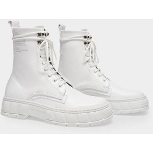 Virón, Schoenen, Dames, Wit, 43 EU, Leer, Lace-up Boots