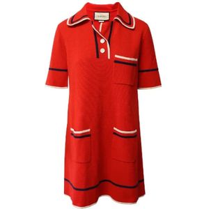 Gucci Vintage, Pre-owned, Dames, Rood, S, Katoen, Pre-owned Cotton dresses