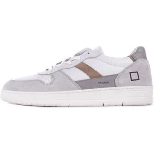 D.a.t.e., Witte Suède Sneakers met Geperforeerde Details Veelkleurig, Heren, Maat:45 EU