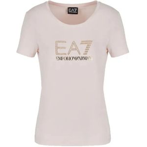 Emporio Armani Ea7, Tops, Dames, Roze, S, Roze T-shirts en Polos Collectie