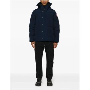 Canada Goose, Jassen, Heren, Blauw, L, Katoen, Blauwe Winter Parka Jas