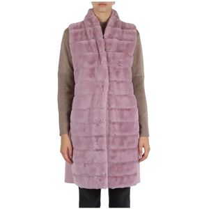 Emme DI Marella, Jassen, Dames, Roze, XL, Polyester, Faux Fur and Wool Vest