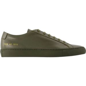 Common Projects, Schoenen, Heren, Groen, 40 EU, Leer, Groene Leren Lage Sneakers