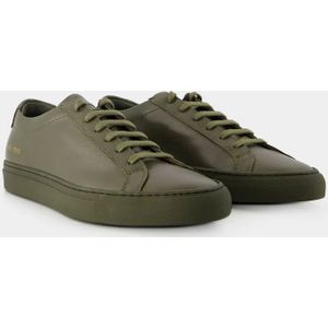 Common Projects, Schoenen, Heren, Groen, 40 EU, Leer, Groene Leren Lage Sneakers