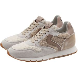 Voile Blanche, Schoenen, Dames, Beige, 40 EU, Katoen, Suede Fur Sneaker Ice-Ecru