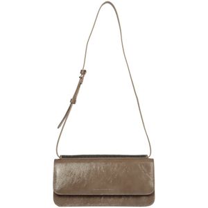 Brunello Cucinelli, Grijze Leren Tote Tas Grijs, Dames, Maat:ONE Size