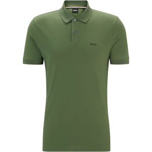 Hugo Boss, Pallas Twee-Knoop Heren Polo Shirt Groen, Heren, Maat:S