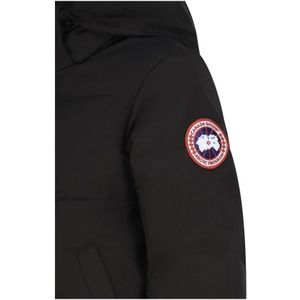 Canada Goose, Mantels, Dames, Zwart, M, Katoen, Zwarte Halflange Jas