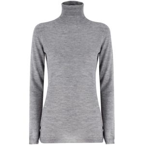 Fabiana Filippi, Truien, Dames, Grijs, S, Wol, Klassieke Turtleneck Sweater