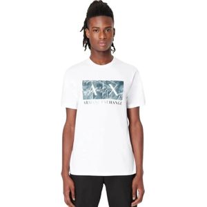 Armani Exchange, Tops, Heren, Wit, L, Korte Mouw Fantasie T-shirt