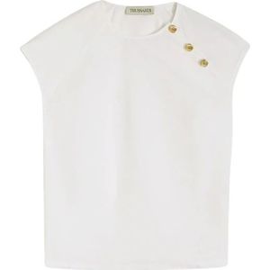 Trussardi, Tops, Dames, Wit, S, Mouwloze Blouse