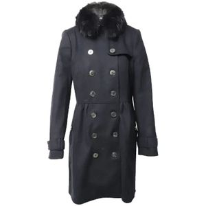 Burberry Vintage, Pre-owned, Dames, Zwart, L, Wol, Pre-owned Wool outerwear