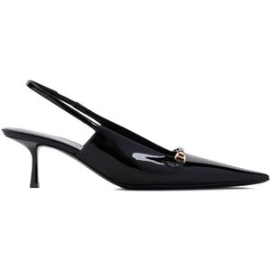 Saint Laurent, Schoenen, Dames, Zwart, 37 EU, Zwarte Lakleren Slingback Pumps