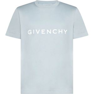 Givenchy, Tops, Heren, Blauw, S, Stijlvolle T-shirts en Polos in Wit/Blauw