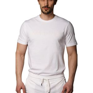 Mason's, Tops, Heren, Wit, XL, Katoen, Tom MM Heren T-shirt met Print Beperkte Oplage