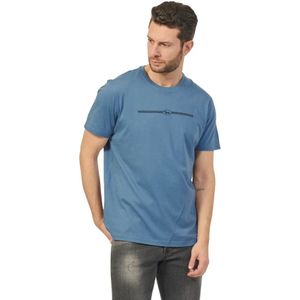 Harmont & Blaine, Tops, Heren, Blauw, XL, Katoen, Heren 100% Katoenen T-shirt met 3D-logo