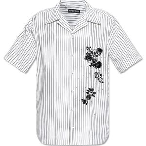 Dolce & Gabbana, Overhemden, Heren, Wit, L, Katoen, Opgezette shirt