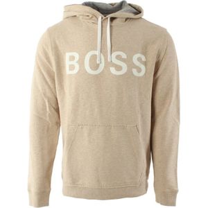 Hugo Boss, Sweatshirts & Hoodies, Heren, Beige, L, Katoen, Beige Heren Sweater