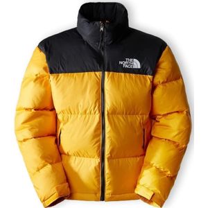 The North Face, Jassen, Heren, Geel, L, Nylon, Retro Nuptse Jas - Waterbestendig, Opvouwbaar