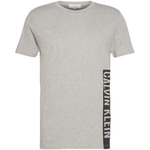 Calvin Klein, Tops, Heren, Grijs, S, Verticaal Logo Shirt met Band