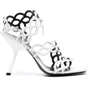 Sergio Rossi, Witte Sandalen met Spiraal Design Wit, Dames, Maat:39 EU