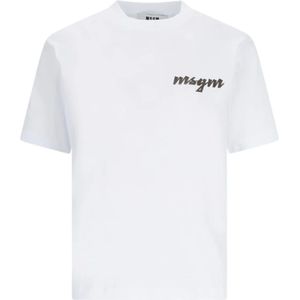 Msgm, Tops, Dames, Wit, S, Witte T-shirts en Polos