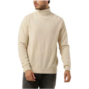 Anerkjendt, Truien, Heren, Beige, 2Xl, Wol, Off-White Lambswool Roll Neck Sweater