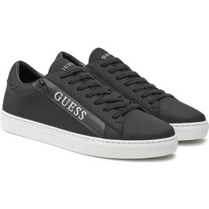 Guess, Schoenen, Heren, Zwart, 43 EU, Leer, Zip logo sneakers in PU-leer