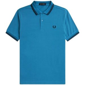 Fred Perry, Tops, Heren, Blauw, XL, Twin Tipped Polo Shirt