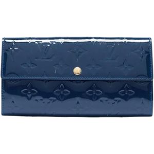 Louis Vuitton Vintage, Pre-owned, Dames, Blauw, ONE Size, Tweedehands leren portemonnees
