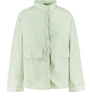 Aspesi, Jassen, Dames, Groen, L, Nylon, Nylon Blouson Jack met Grote Zakken