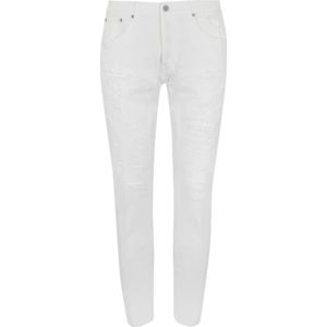 Dondup, Jeans, Heren, Wit, W32, Denim, Slim Fit Witte Denim Broek