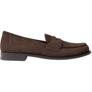 Scarosso, Schoenen, Heren, Bruin, 39 1/2 EU, Suède, Klassieke Bruine Suède Penny Loafer