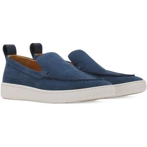 Lanvin, Schoenen, Heren, Blauw, 43 EU, Blauwe Platte Rubberen Zool Moc Stiksels