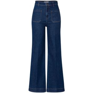 IVY Oak, Jeans, Dames, Blauw, XS, Katoen, Hoge Taille Wijde Pijp Jeans