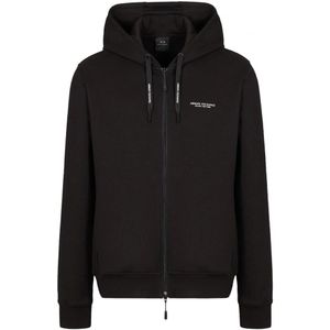 Armani Exchange, Sweatshirts & Hoodies, Heren, Zwart, L, Katoen, Zwarte hoodie voor heren
