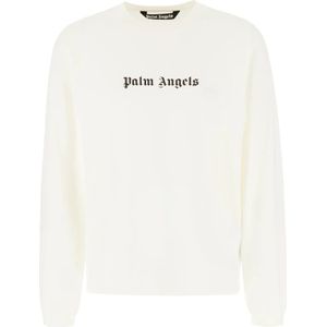 Palm Angels, Sweatshirts & Hoodies, Heren, Wit, XL, Katoen, Sweatshirts