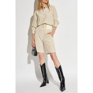 Helmut Lang, Korte broeken, Dames, Beige, L, Zijden shorts