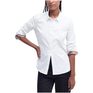 Barbour, Vrouwelijke Oxford Katoenen Overhemd Wit, Dames, Maat:XS