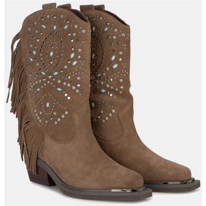 Alma EN Pena, Schoenen, Dames, Bruin, 40 EU, Leer, Studded half-boot