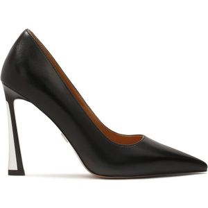 Kazar, Schoenen, Dames, Zwart, 36 EU, Leer, Zwarte pumps met hoge hakken en metalen inzetstukken