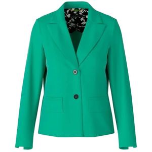 Marc Cain, Groene Blazer met Stijlvolle Opstaande Kraag en Knopensluiting Groen, Dames, Maat:L