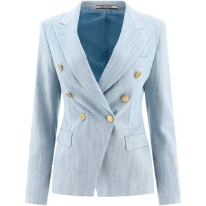 Tagliatore, Alicya Katoenen Blazer Blauw, Dames, Maat:L