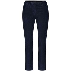 Dondup, Broeken, Dames, Blauw, W28, Corduroy Broek Slim Fit Rits Sluiting