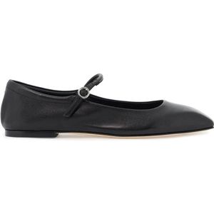 aeyde, Schoenen, Dames, Zwart, 39 EU, Leer, Vierkante Neus Mary Jane Ballerinas