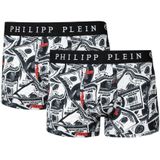 Philipp Plein, Dollar Logo Boxers Two Pack Zwart, Heren, Maat:S